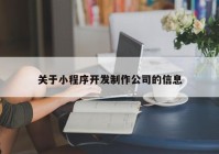 关于小程序开发制作公司的信息