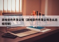 游戏软件开发公司（游戏软件开发公司怎么远程控制）